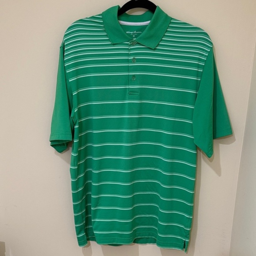 Mens Polo Active Shirt M Tommy Armour Button Collar Golf Outdoor Short Sleeve